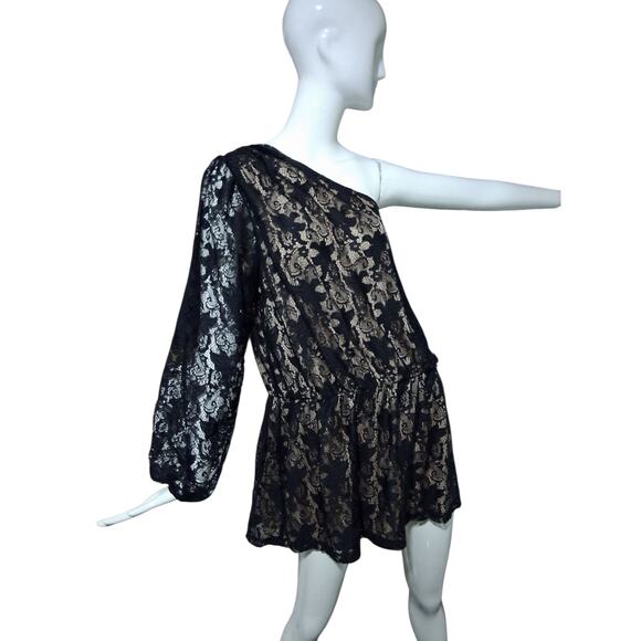 Women's Bisou Bisou Women's size XL Lace Whimsigoth Witchy One Shoulder‎ Dress - Picture 2 of 12